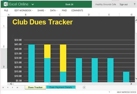 Club Dues Tracker For Excel Online