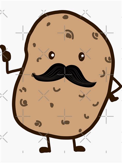 Mustache Potato Couch Potato For Dad Fathers Day Sticker By