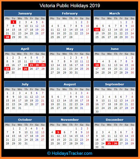 This is the public holiday in 2021 for the entire malaysia. Victoria (Australia) Public Holidays 2019 - Holidays Tracker