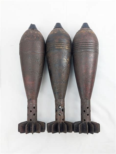 Case Of 3 Inert Ww2 Granatwerfer 34 Mortar Shells Sally Antiques