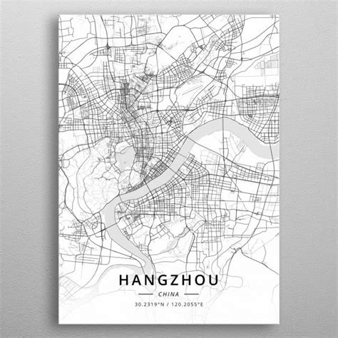 Hangzhou China Poster By Designer Map Art Displate Map Art Print