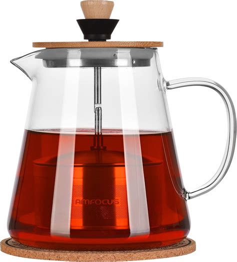 Glass Teapot With Infuser Set 950ml 32oz Borosilicate Glass Teapot With Tea Strainerandcoaster