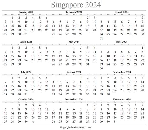Singapore Calendar 2024 Calendar Next