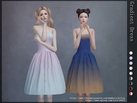 Gradient Dress By Arltos From Tsr Sims 4 Downloads