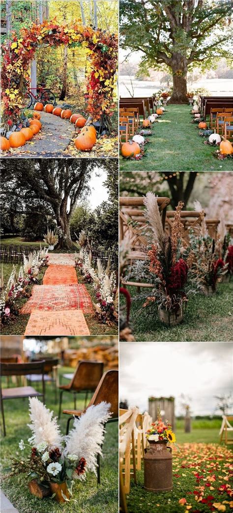 ️ 18 Fall Wedding Aisle Decor Ideas Hi Miss Puff