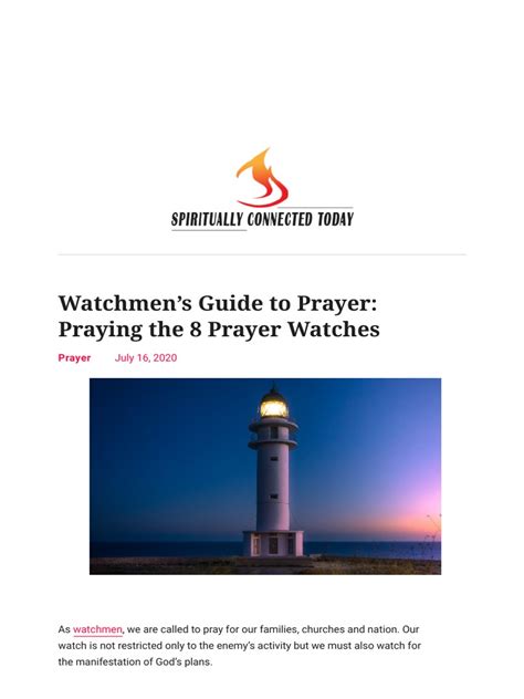 Watchmens Guide To Prayer Praying The 8 Prayer Watches Pdf