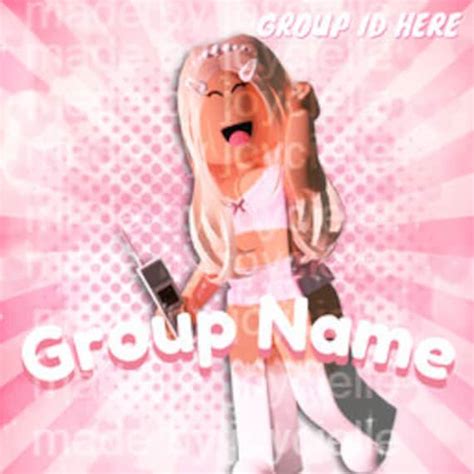 pink roblox group logo gfx template etsy
