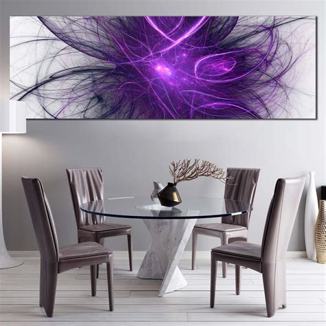 Abstract Fractal Canvas Wall Art Purple Abstract Chaos Canvas Artwork