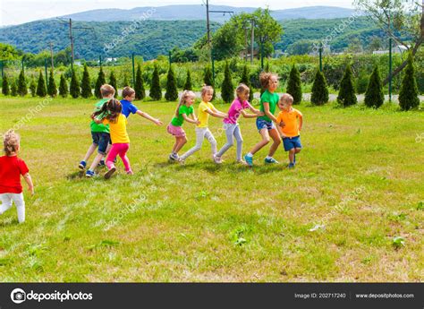 Pictures Outdoor Games Children Summer Camp Outdoor Games — Stock