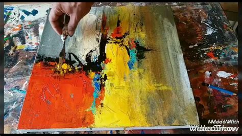 Acrylic Abstract Painting Demonstration Palette Knife Blending Youtube