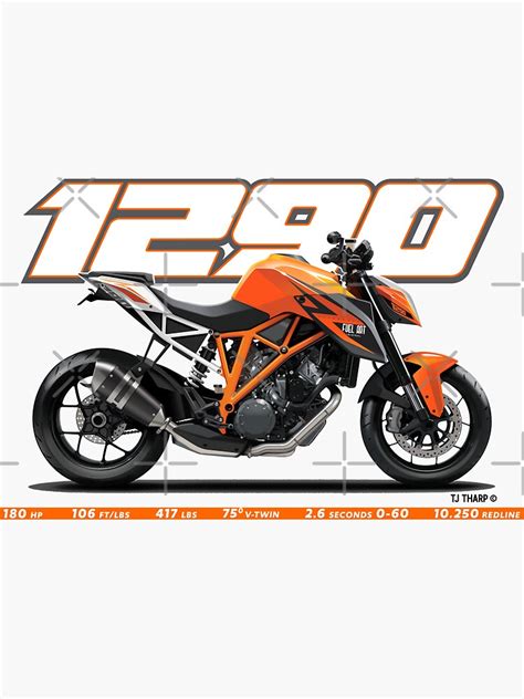 1290 Super Duke R Motorcycle Illustration Sticker For Sale By