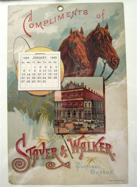 This Beautiful 1889 Calendar Is Part Of My Husbands Collection The