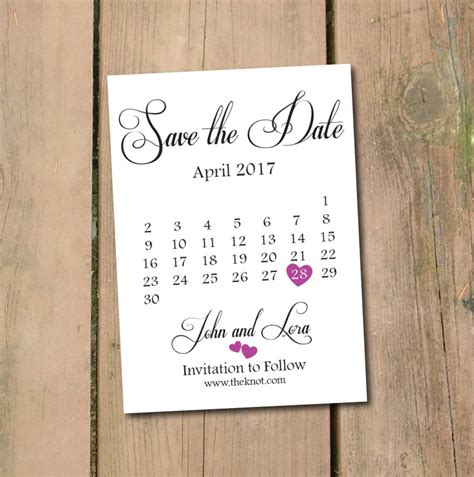 Printable Save The Date Calendar Template Printable Templates