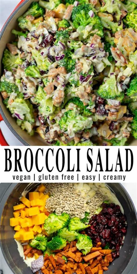 Broccoli Salad Easy Vegan Contentedness Cooking