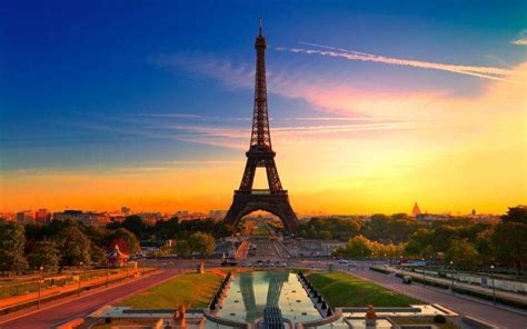 Paris Eiffel Tower Hdr Architecture City Sunset France Cityscape