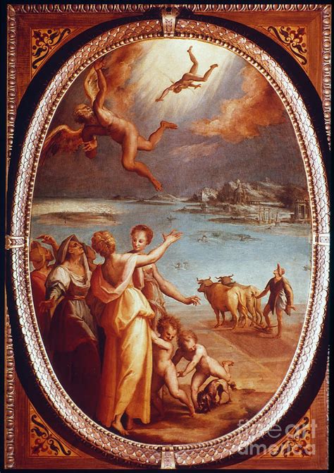 The Fall Of Icarus Painting By Maso Di San Friano Fine Art America