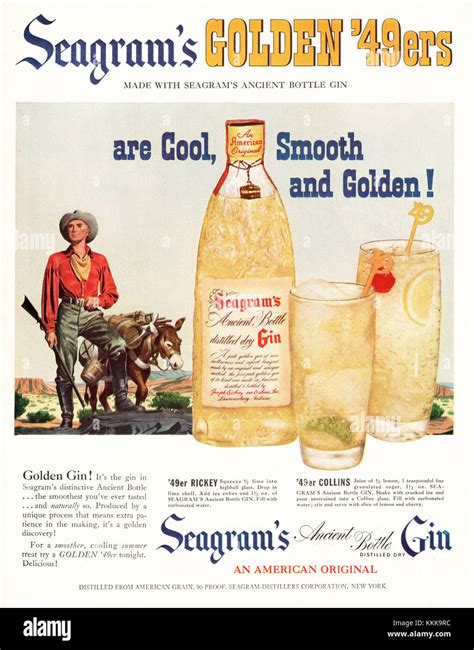 1949 Us Magazine Seagrams Whiskey Advert Stock Photo Alamy