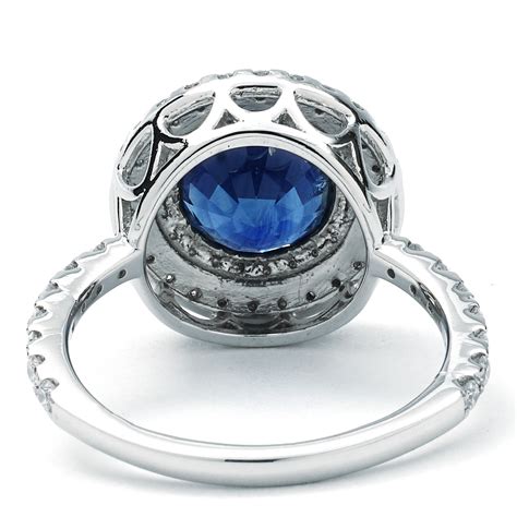 If you want a sapphire engagement ring but would prefer another color besides blue (or a significant drop in price), consider a fancy sapphire stone. Double Halo Sapphire & Diamond Ring R451598 Platinum | New York Jewelers - Jewelry