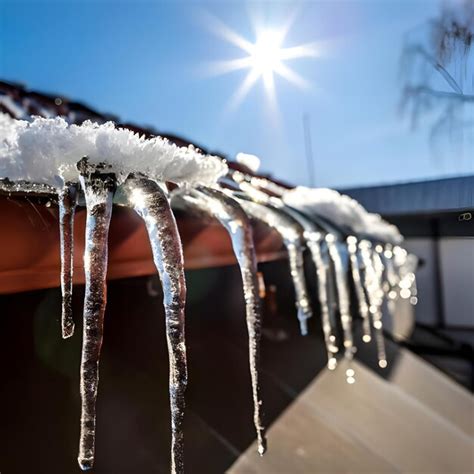 Premium Ai Image Photo Icicles On The Roof Melt In The Spring Sun