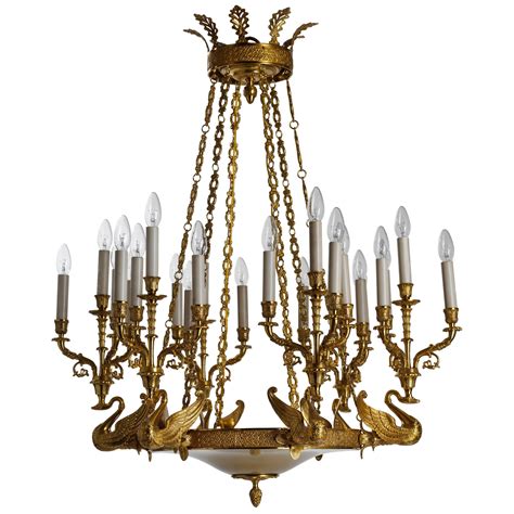 French Empire Style Gilt Bronze And Crystal Chandelier By Gherardo