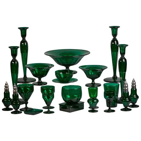 large english emerald green glass service circa 1880 for sale at 1stdibs
