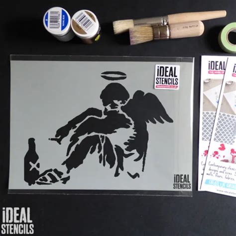 Banksy Fallen Angel Stencil Reusable Home Decor Art Painting Ideal