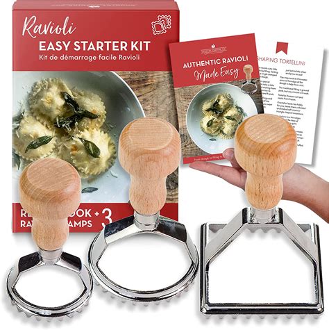 Ravioli Maker Pasta T Set 3 Stamp Cutters To Mold Ravioli With