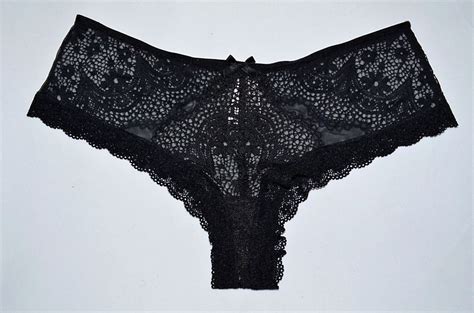 victoria s secret black lace and mesh cheeky panty medium m new vs victoriassecret cheeky