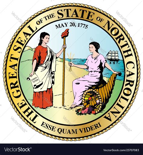 North Carolina State Great Seal Royalty Free Vector Image