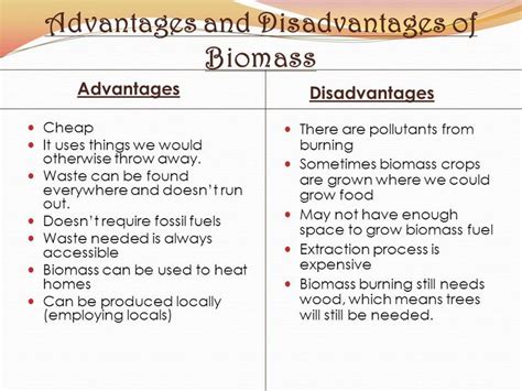 Image Result For Biomass Pros And Cons Chart Biomass Growing Food Chart