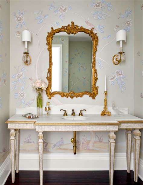 Gleaneagles French Country Powder Room Orange County By Cutting