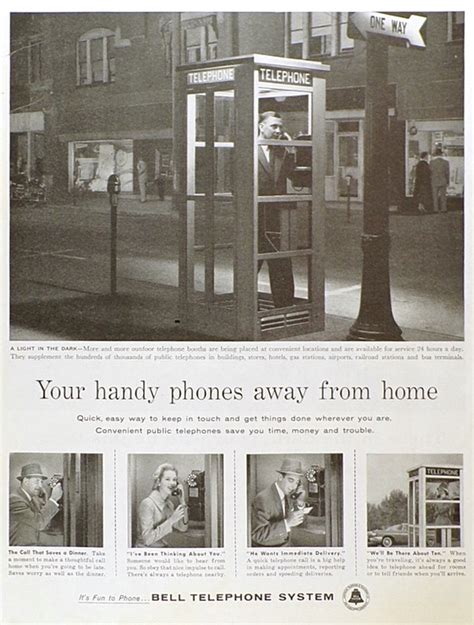 1958 Bell Telephone Ad ~ Outdoor Phone Booths Vintage Ads Misc