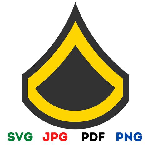 Army Enlisted Rank E 3 Private First Class Pfc Svg Pngdigital Etsy
