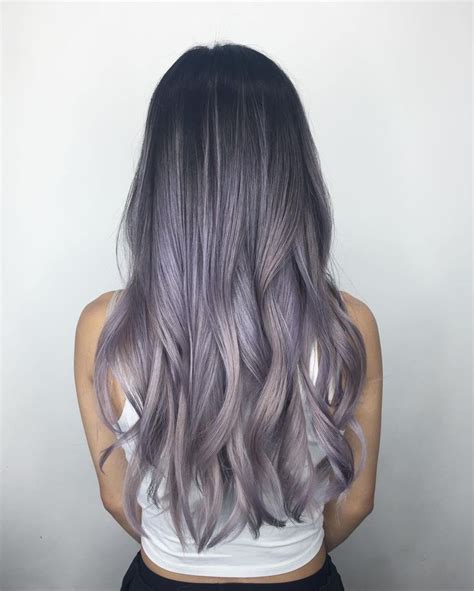 Metallic Purple Balayage Ombré Balayage Hair Ash Light Purple Hair