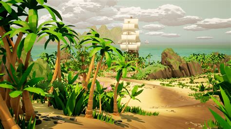 Low Poly Style Deluxe 2 Tropical Environment In