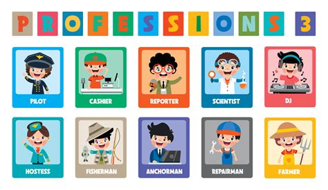 Set Of Various Cartoon Professions 13444554 Vector Art At Vecteezy