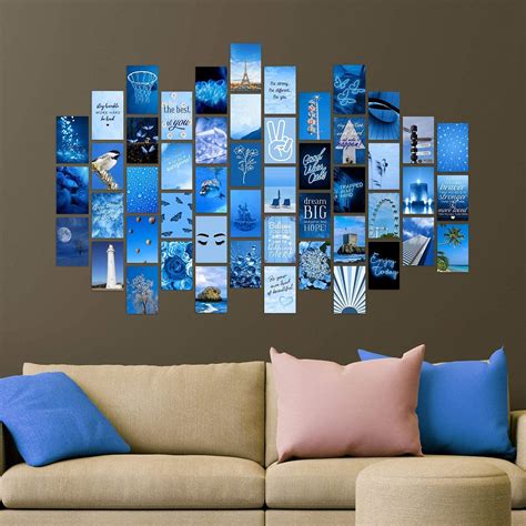Blue Wall Collage Kit Aesthetic Pictures Room Decor For Teen Girls