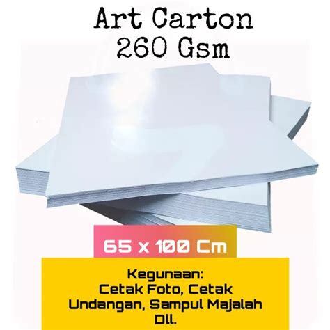 Kertas Art Paper Kertas Art Carton 260 Gsm Plano 65 X 100 Cm Lazada