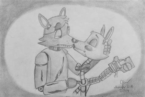 Foxy And Mangle S Kiss By Sammfeatblueheart On Deviantart