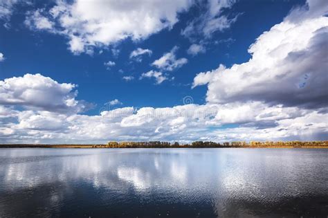 Autumn Landscape On The River Western Siberia Novosibirsk Region