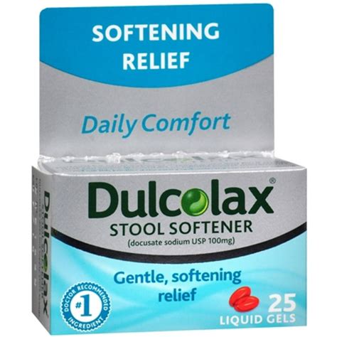 Dulcolax Stool Softener Liquid Gels 25 Ea Pack Of 2