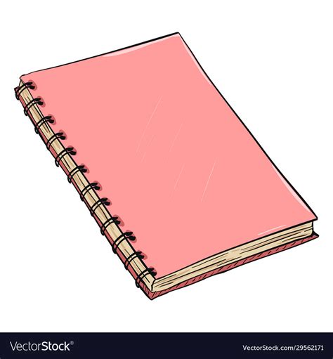 Single Cartoon Spiral Notebook On White Background