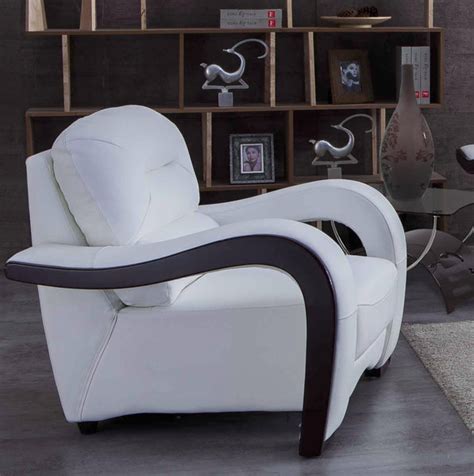 U992 White Leather Living Room Set Classic 2 Modern Furniture Store