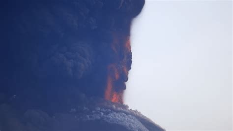 Eruption Of Eurasias Tallest Active Volcano Sends Ash Columns Above A