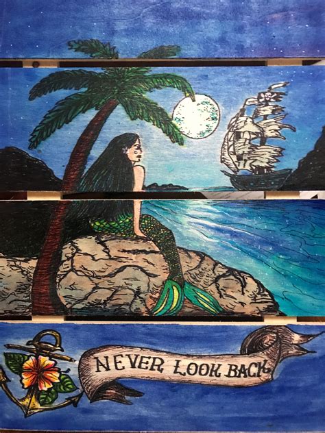 Mermaid And Pirate Ship Never Look Back Pirate Ship Pirates Mermaid