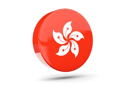 Glossy Round Icon 3d Illustration Of Flag Of Hong Kong