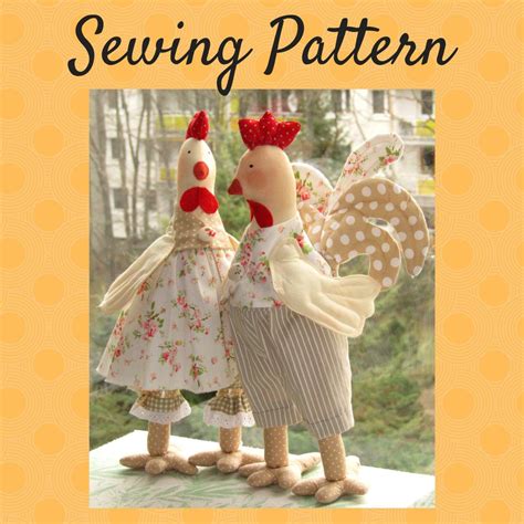 PATTERN Rooster ToyEaster Rooster Pattern Doll Sewing Pattern Plushie Pattern Animal PDF Pattern 