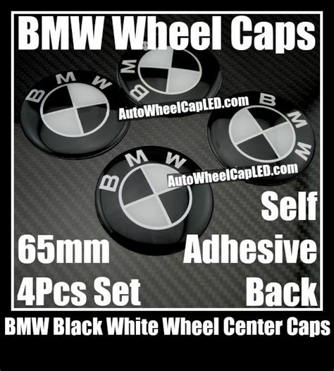 Bmw Classic Black White 65mm Wheel Center Caps Emblems Badges Roundels