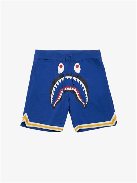 Bape Blue Face Printed Cotton Shorts Grailed