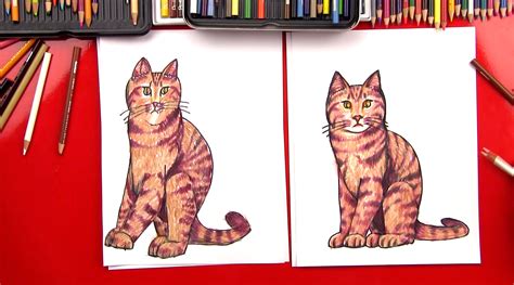 Free step by step easy drawing lessons, you can learn from our online video tutorials and draw your favorite characters in minutes. How To Draw A Realistic Cat - Art for Kids Hub